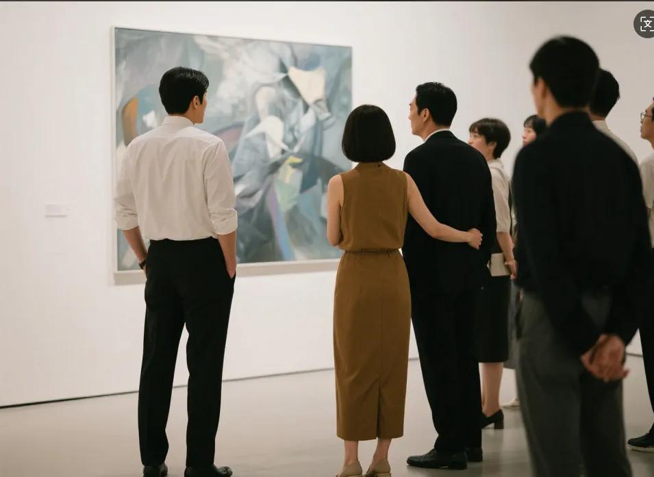 47歲元斌與妻子現身美術館