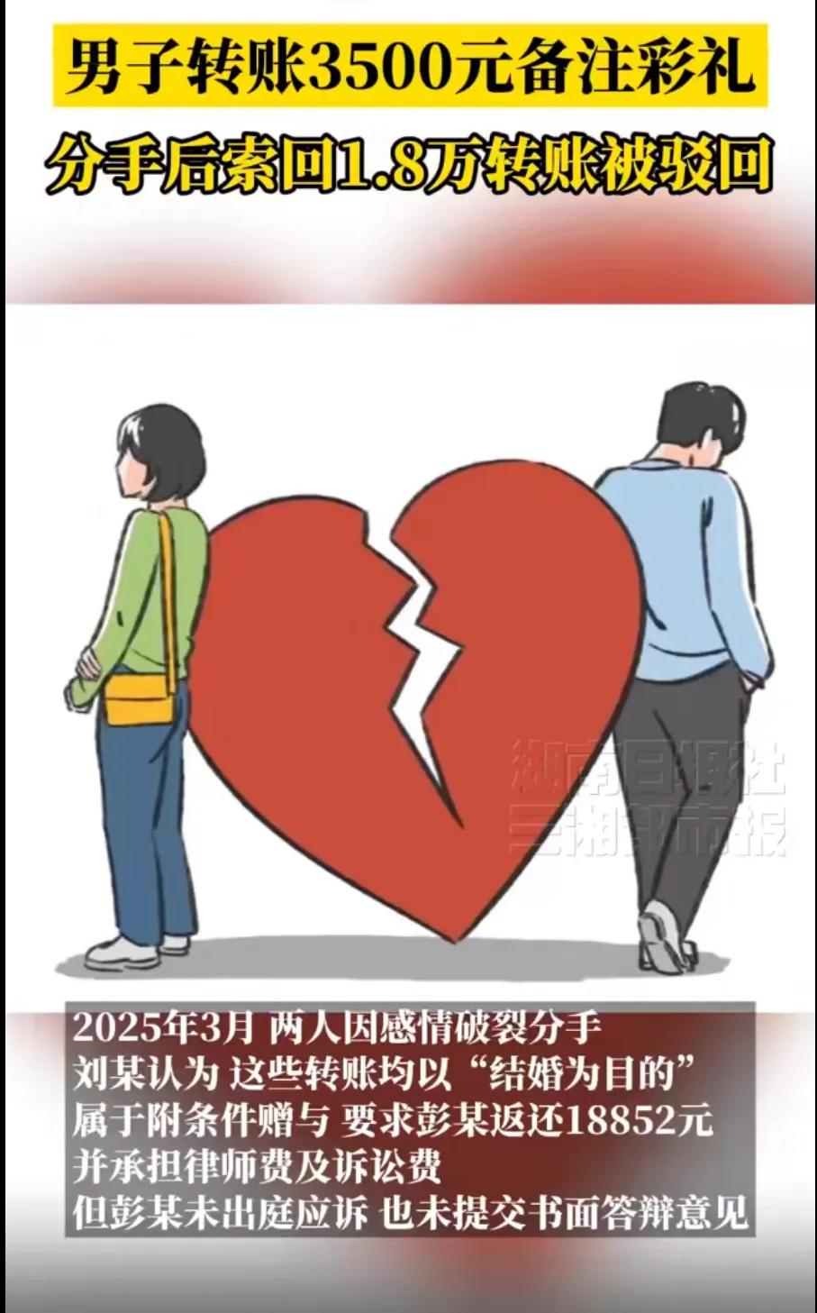 男子轉賬3500備注彩禮要求返還被駁回